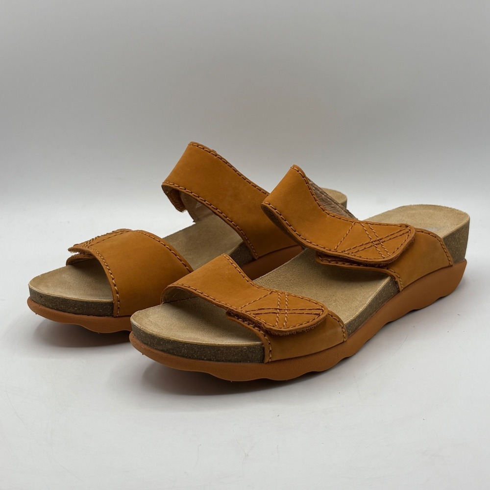 Dansko Maddy Milled Nubuck Orange Sandals Women's 10.5/11 Boho Wedge 1510696900